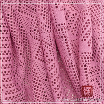 Polyester spandex crochet mẩu vải nhuộm màu